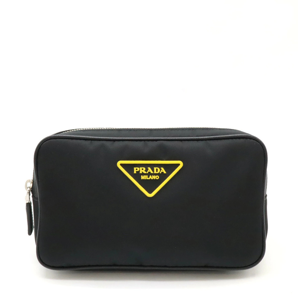 Prada body bag waist Pouch Clutch hip NERO black GIALLO yellow